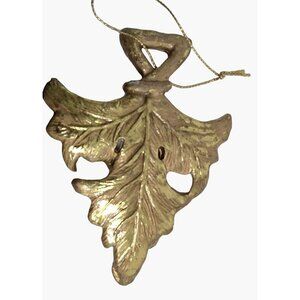 Gold Leaf Christmas Ornament Trefoil Fleur de Lis
